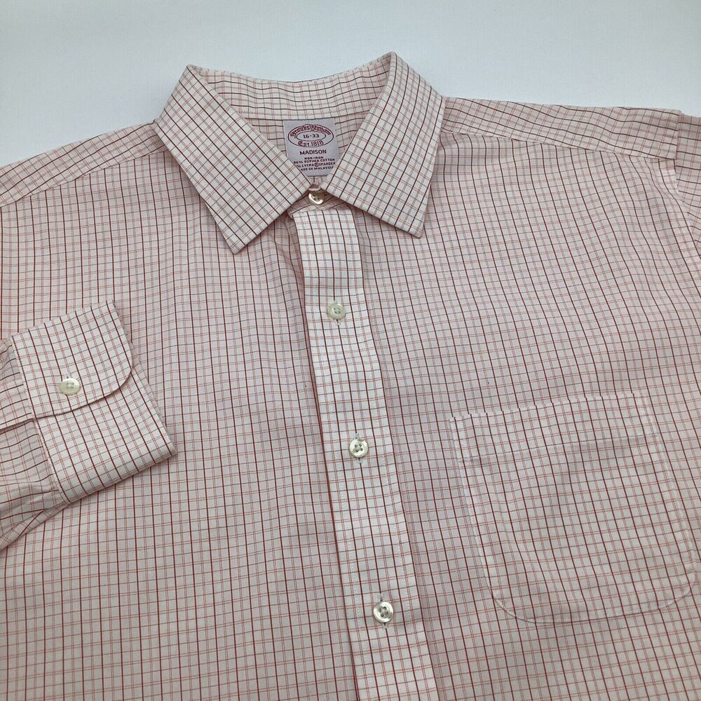 Brooks Brothers 1818 Mens Madison Long Sleeve Button Up Shirt Size 16-33